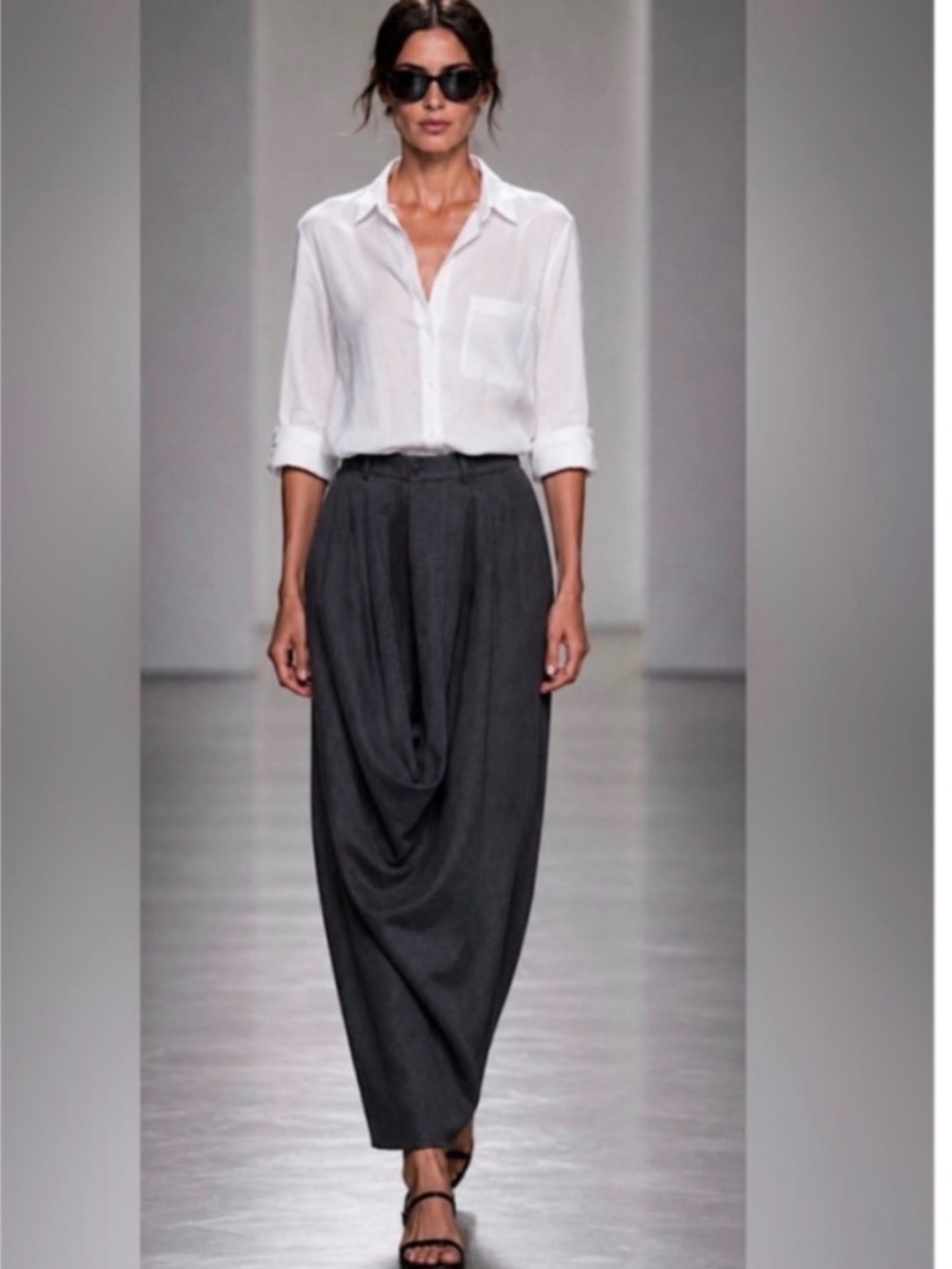 Zara New Drape Front Maxi Skirt